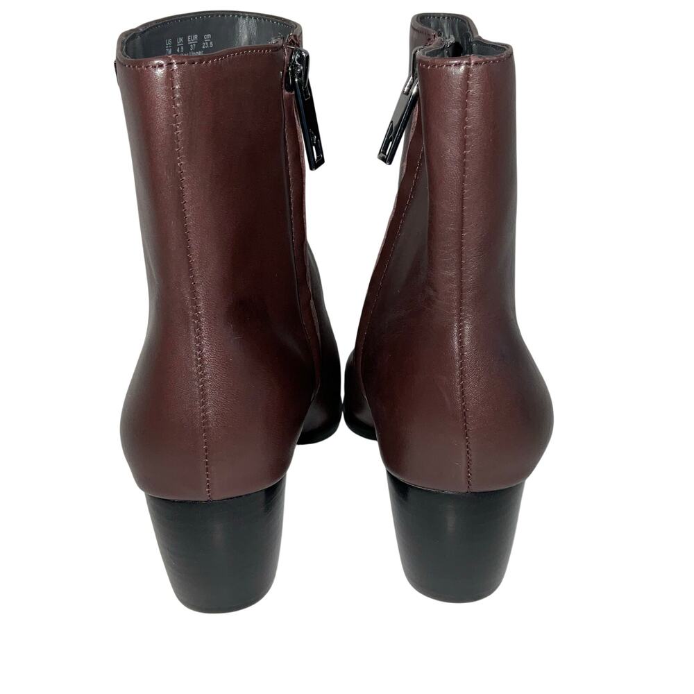 Franco Sarto Women's Vivian Leather Western Block Heel Booties Brown Size 7 - Picture 4 of 6